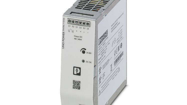 Narrow power supply with a high power density