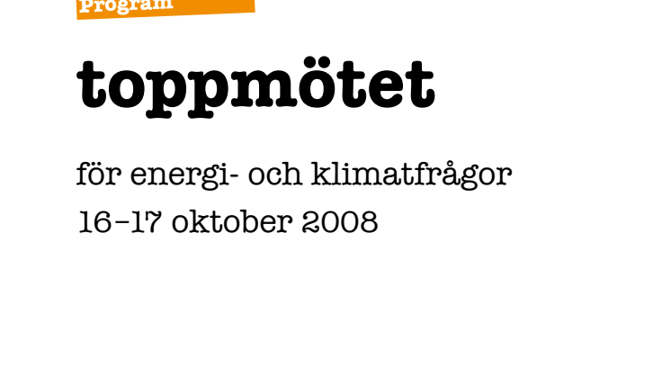 Energi- och klimatforum - Toppmötet