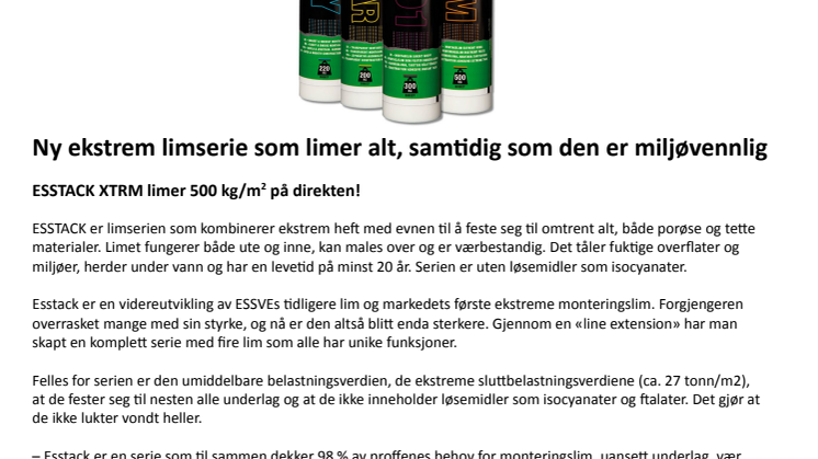 Ny ekstrem limserie som limer omtrent alt, samtidig som den er snill mot miljøet