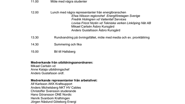 Program: Besök Åsbro kursgård