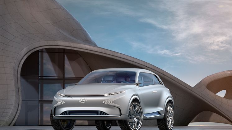 Hyundais nye hydrogenelektriske bil vises på bilmessen i Geneve denne uken