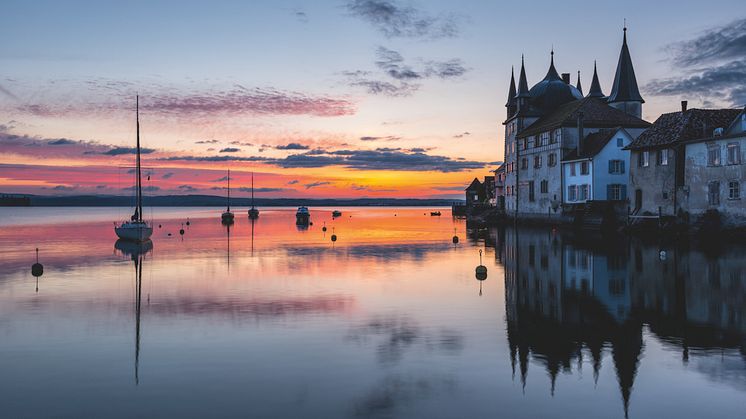 Sonnenaufgang bei Steckborn am Bodensee, Ostschweiz
