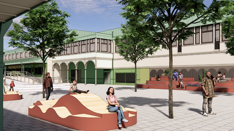 Vårväderstorget skiss gradäng och utemöbler