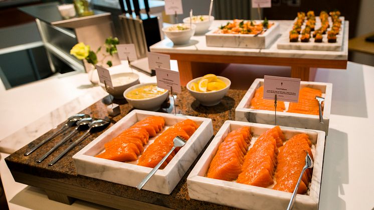 Smoked salmon and gravlax at AVEQIA London's Smörgåsbord