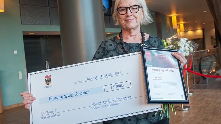 Eva Thurfjell vann Pedagogiskt pris 2017 i kategorin förskola
