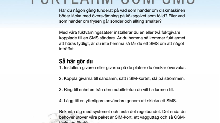Fuktsensor för diskmaskin och frys