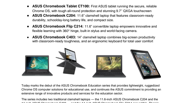 Announcing the ASUS Chromebook Education Series