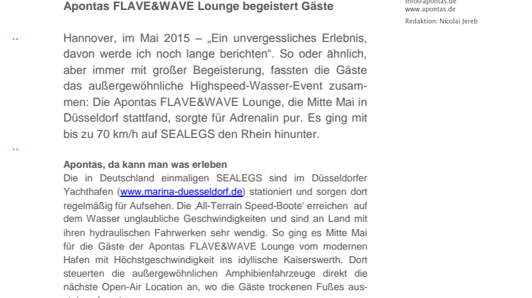 Mit einem Grinsen im Gesicht: Apontas FLAVE&WAVE Lounge begeistert Gäste
