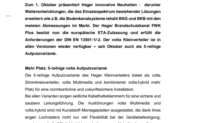 Hager Neuheiten 10/2023