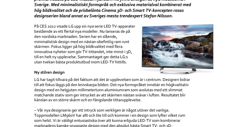 TV:n blir en inredningsdetalj när LG lanserar nya designserien i Sverige