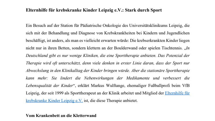 Stark durch Sport