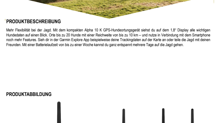 Garmin Datenblatt Alpha 10 K