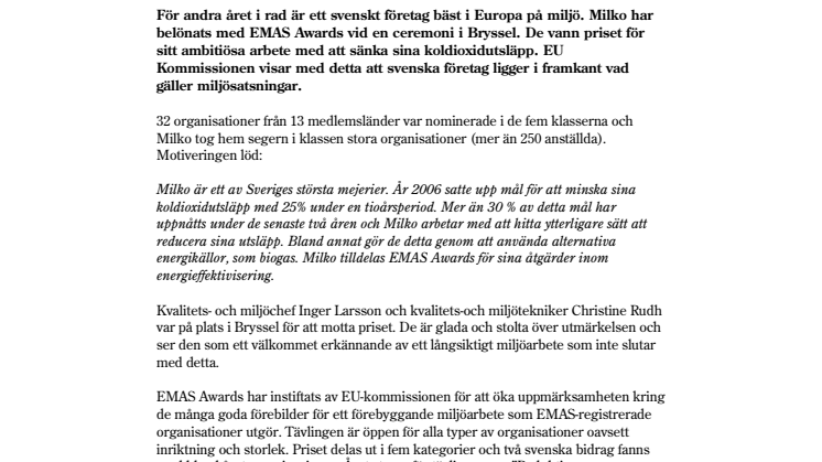 Sverige miljöbäst i Europa