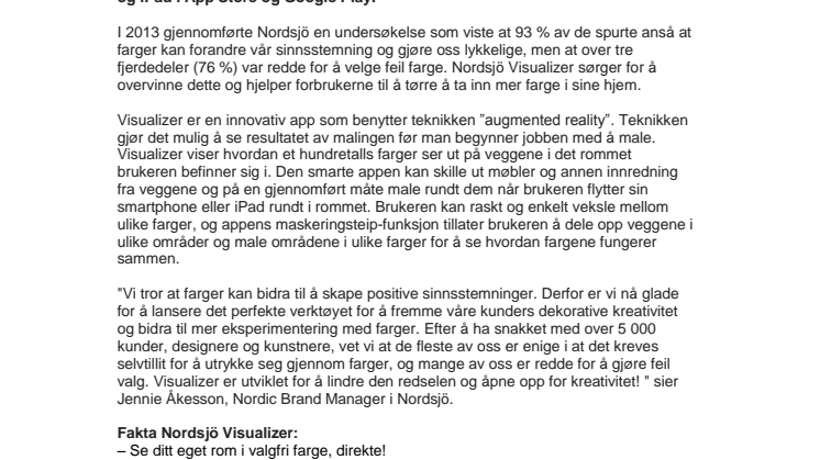 Nordsjös banebrytende app, Visualizer, styrker troen på deg selv i valg av farger