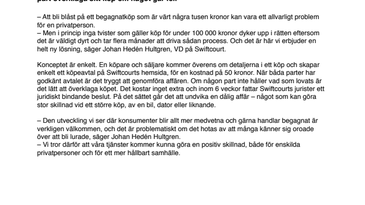 Ny tjänst gör det möjligt att överklaga begagnatköp