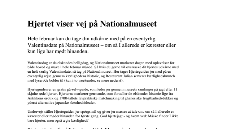 Hjertet viser vej på Nationalmuseet