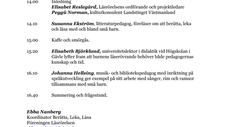 Inspirationskonferens 3 april Eskilstuna