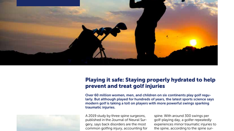 A fresh look at hydration for golf