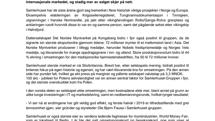 Samlerhuset-Gruppen vokser i utfordrende marked