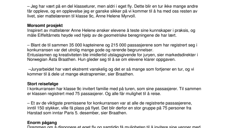 Skoleklasse fra Harstad vant eget fly