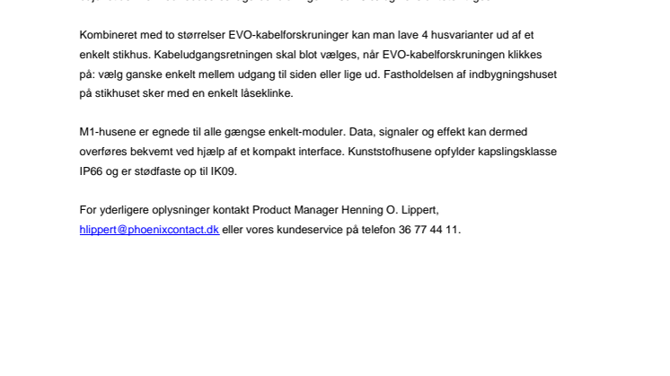 Kompakt stikhus til en enkelt modulær kontaktindsats