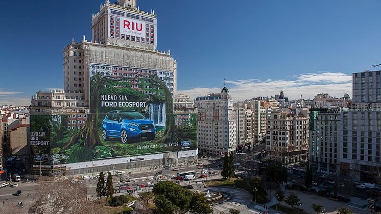 Ford Ecosport på verdens største billboard i Spanien