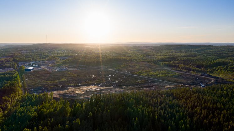 Vy över det nya industriområdet Skellefteå Site East.