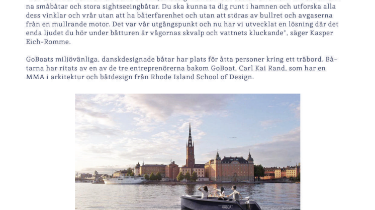 Uthyrning av miljövänliga picknickbåtar startar i Stockholm