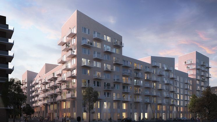 Ørestad Have, tegnet af Dorte Mandrup Arkitekter, bliver en blanding af almene og private lejeboliger 