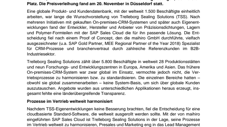 maihiro erhält Best of Consulting-Award der Wirtschaftswoche in der Kategorie „IT Management“