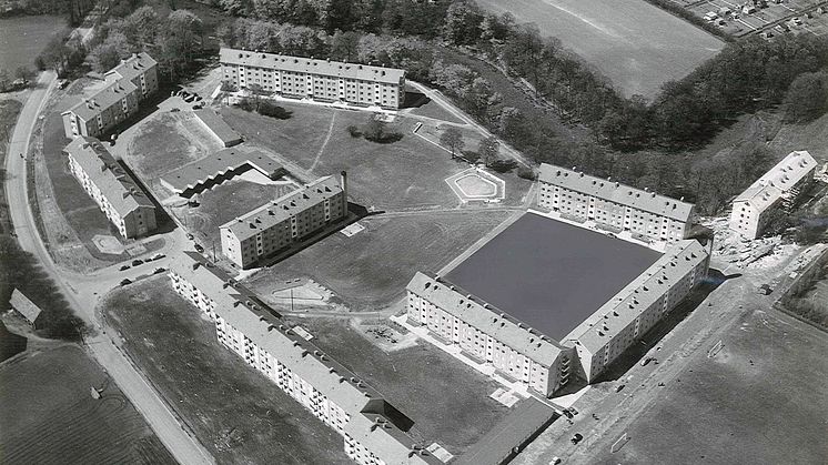 Flygfoto från 1955 över Gamla Elineberg.