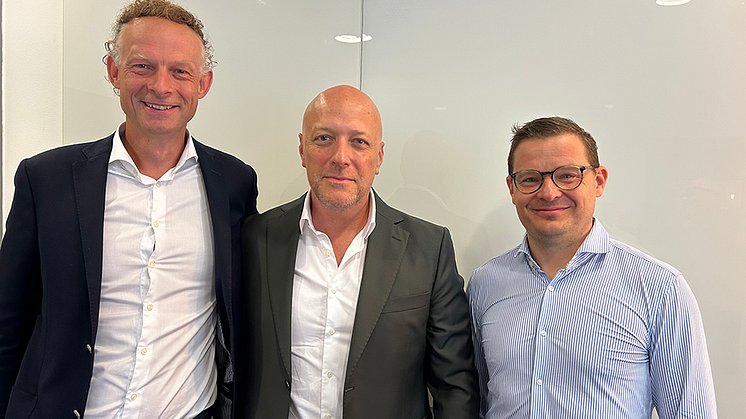 Från vänster: Filip Bjurström, VD och koncernchef Presto, Henrik Dahl, VD och grundare av Dahl Medical och Gustav Paringer, M&A-ansvarig Presto.