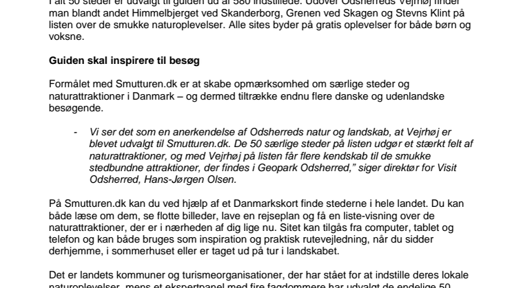 Vejrhøj er optaget i en guide over særlige naturattraktioner i Danmark