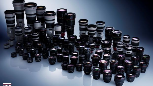 Canon har som første leverandør i verden produsert 100 millioner utskiftbare objektiver 