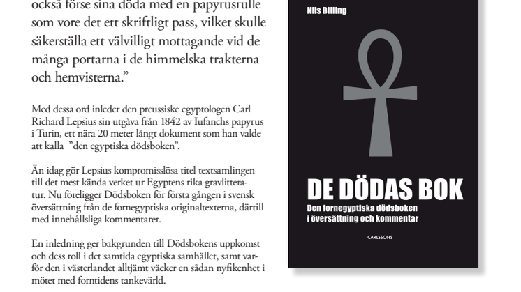 Ny bok: De dödas bok. Den fornegyptiska dödsboken i översättning och kommentar 