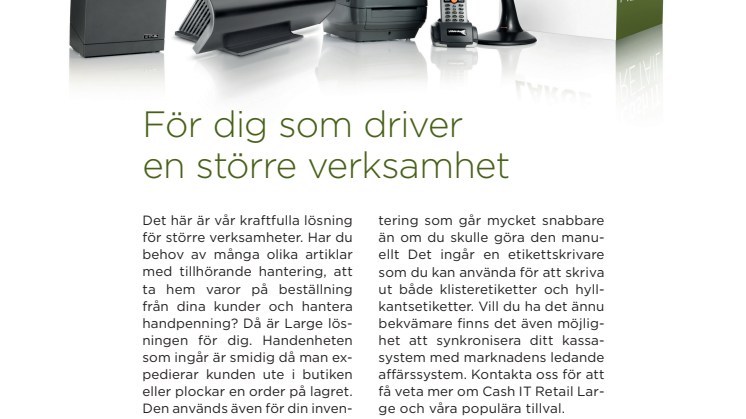 Cash IT Retail Large - För dig som driver en större verksamhet