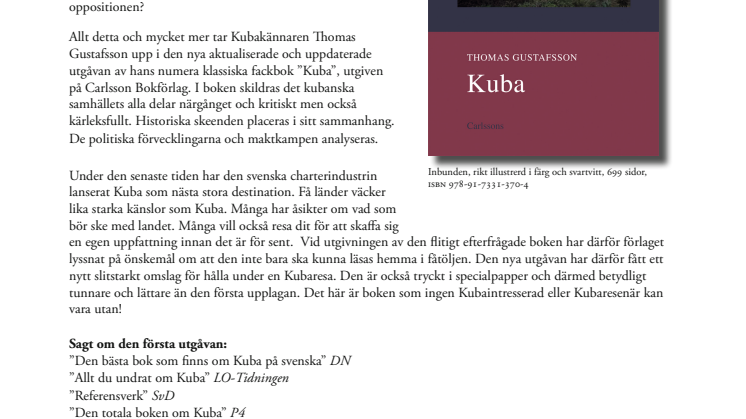 Ny aktualiserad utgåva av Kuba 