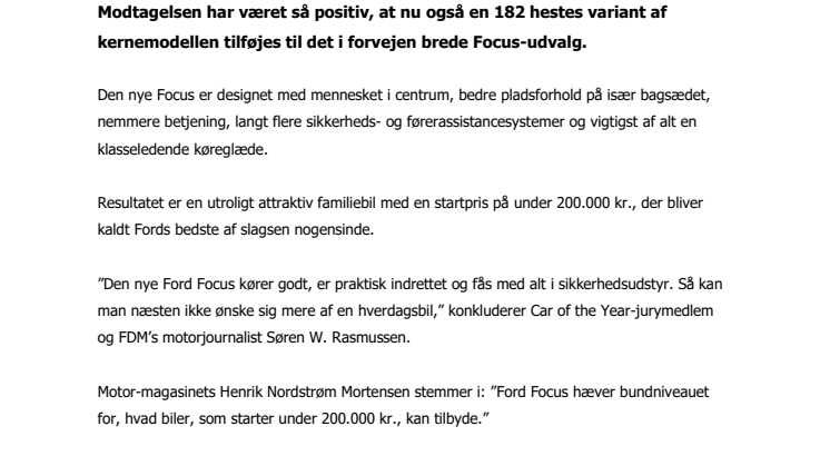 Ny Ford Focus får 182 hk-variant til superskarp pris