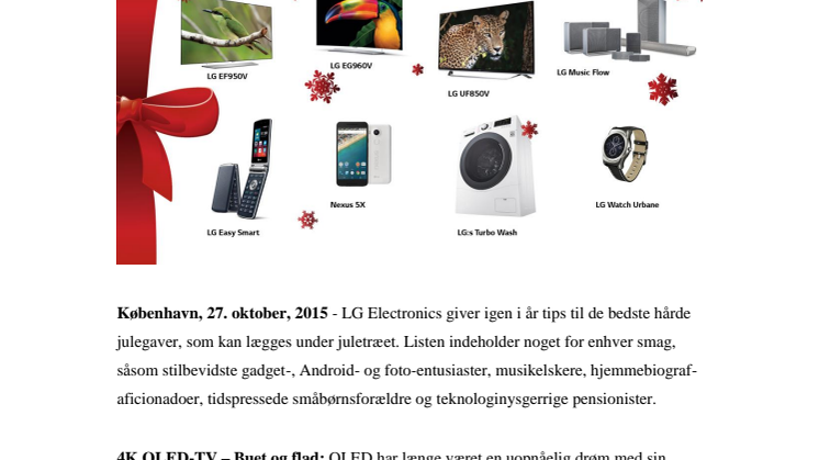  JULEGAVETIPS FRA LG – ÅRETS LISTE OVER HÅRDE PAKKER INDEHOLDER NOGET FOR ENHVER SMAG 