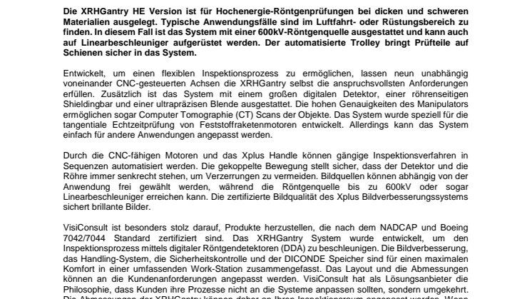XRHGantry HE: 600kV Hochenergie-Röntgensystem