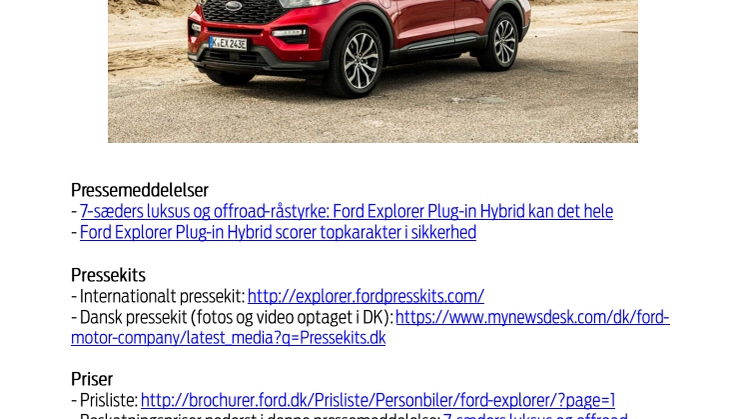 Pressekit - Ford Explorer Plug-in Hybrid
