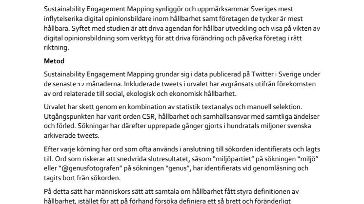 Metod - Sustainability Engagement Mapping