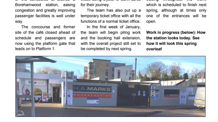 Improvement works well under way at Elstree