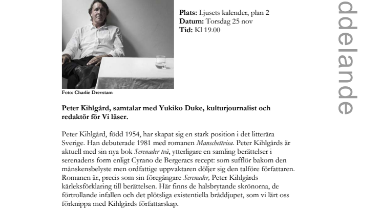 En timme med… Peter Kihlgård på Stadsbiblioteket