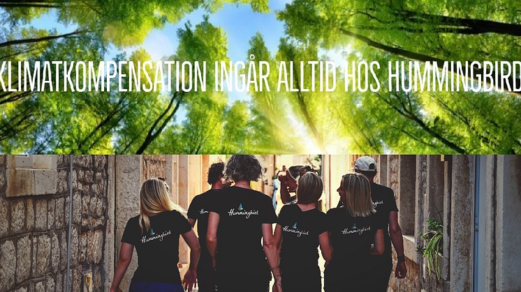 Klimatkompensation ingår alltid med Hummingbird
