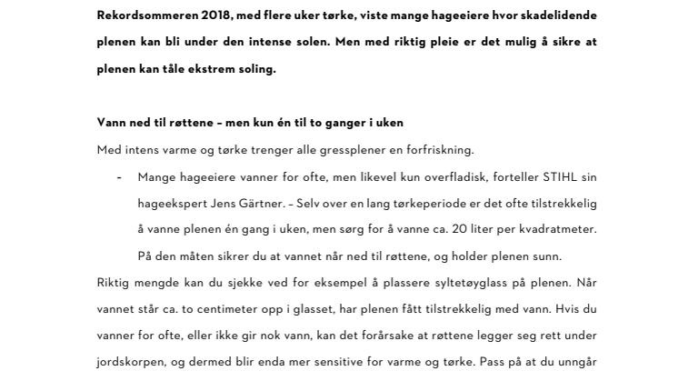 Gi plenen beskyttelse fra solen!