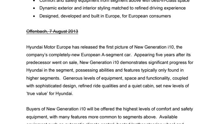 Hyundai introduserer ny og romslig i10
