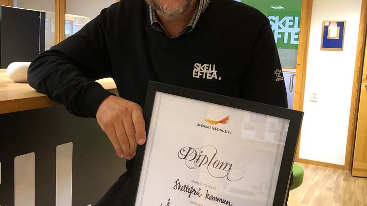 Bengt Ivansson, näringslivschef i Skellefteå kommun är glad över Svenskt Näringslivs utmärkelse "Årets klättrare i Västerbotten" 