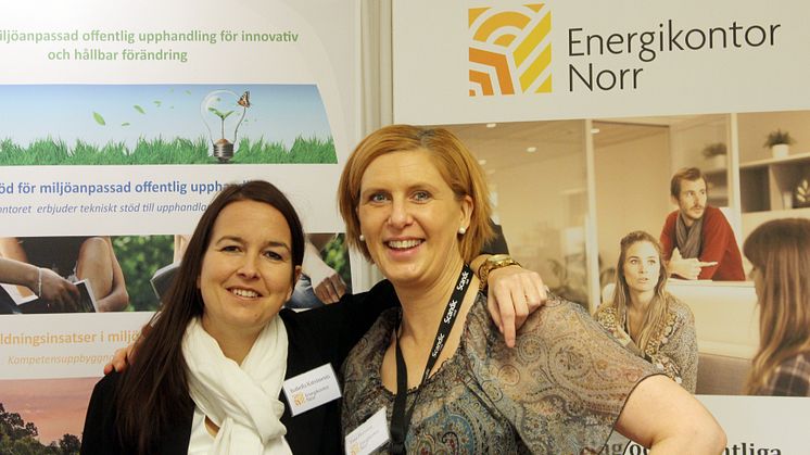 Från vänster: Isabella Katsimenis, projektledare för GreenS, tillsammans med Tina Persson, projektassistent. Båda från Energikontor Norr.