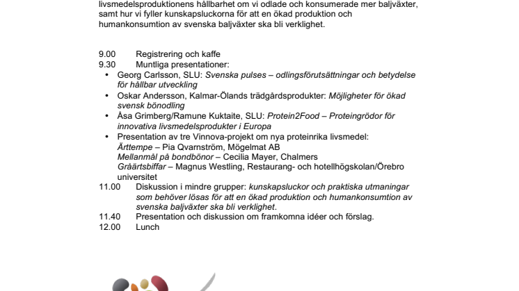Program Baljväxtseminarium